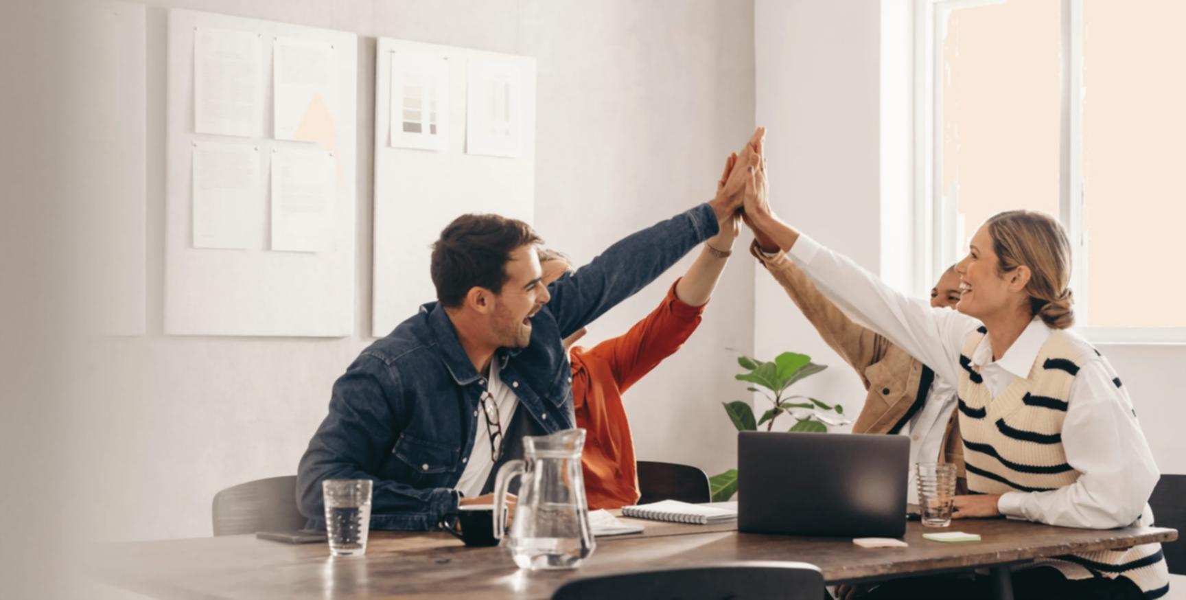 Collaborative learning environment with students working on web development projects